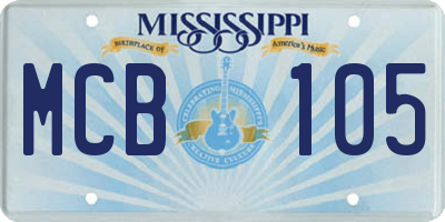 MS license plate MCB105