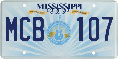 MS license plate MCB107