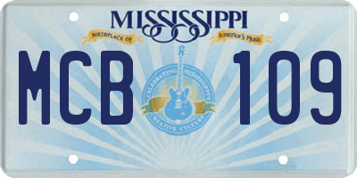 MS license plate MCB109