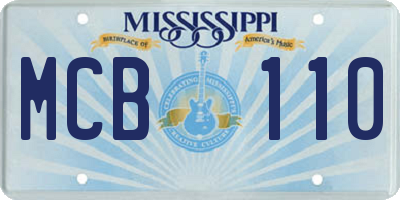 MS license plate MCB110