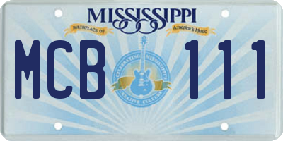 MS license plate MCB111