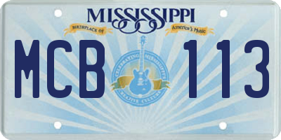 MS license plate MCB113