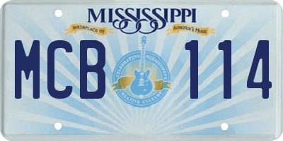 MS license plate MCB114