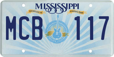 MS license plate MCB117