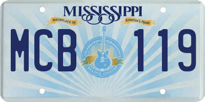 MS license plate MCB119