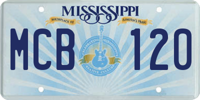 MS license plate MCB120