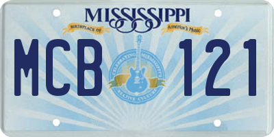 MS license plate MCB121