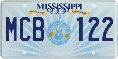 MS license plate MCB122
