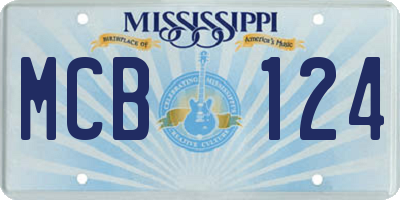 MS license plate MCB124