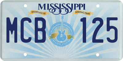MS license plate MCB125