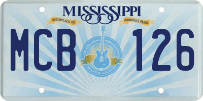 MS license plate MCB126