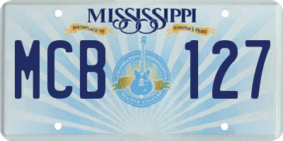 MS license plate MCB127