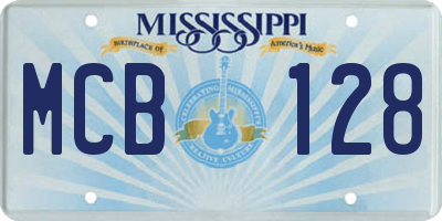 MS license plate MCB128
