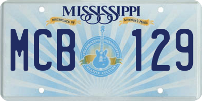 MS license plate MCB129