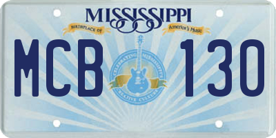 MS license plate MCB130