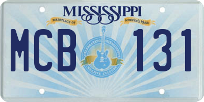 MS license plate MCB131