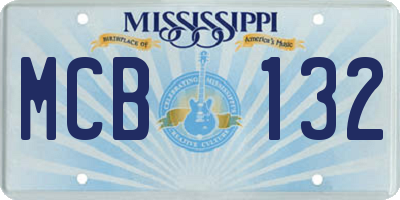 MS license plate MCB132