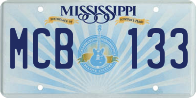MS license plate MCB133