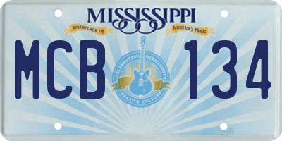 MS license plate MCB134