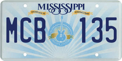 MS license plate MCB135
