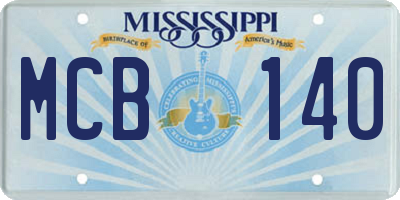MS license plate MCB140
