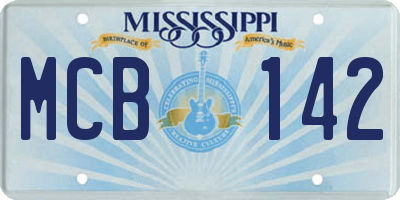 MS license plate MCB142