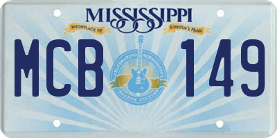 MS license plate MCB149