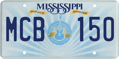 MS license plate MCB150