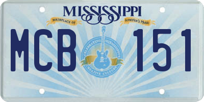 MS license plate MCB151