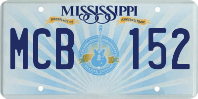 MS license plate MCB152