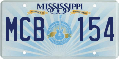 MS license plate MCB154