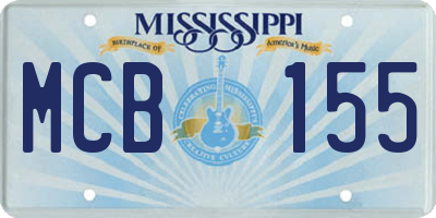 MS license plate MCB155