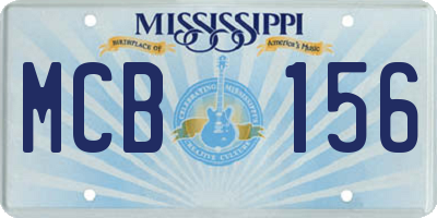 MS license plate MCB156