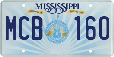 MS license plate MCB160