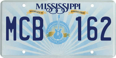 MS license plate MCB162