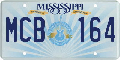 MS license plate MCB164