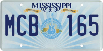 MS license plate MCB165