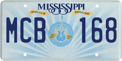 MS license plate MCB168