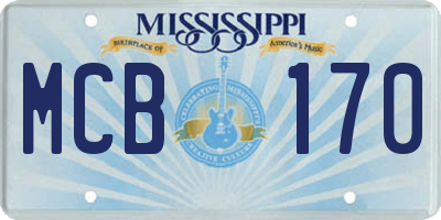 MS license plate MCB170