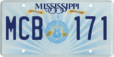 MS license plate MCB171