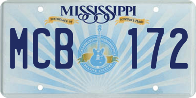 MS license plate MCB172