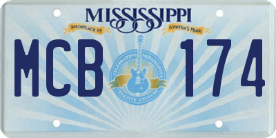 MS license plate MCB174