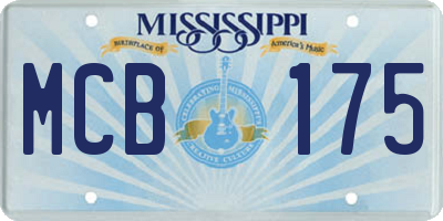 MS license plate MCB175
