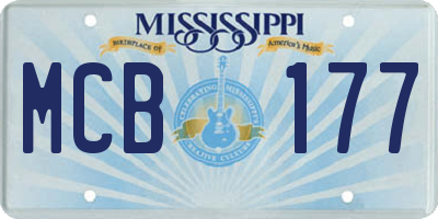MS license plate MCB177