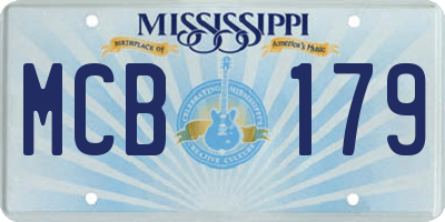 MS license plate MCB179