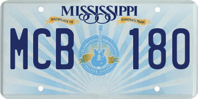 MS license plate MCB180