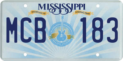 MS license plate MCB183