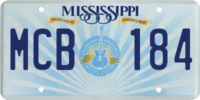 MS license plate MCB184