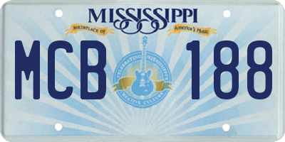 MS license plate MCB188