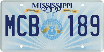 MS license plate MCB189